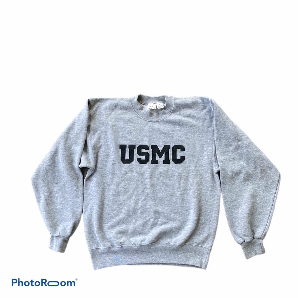 USMC United States Marine Corps Grey Crew Neck